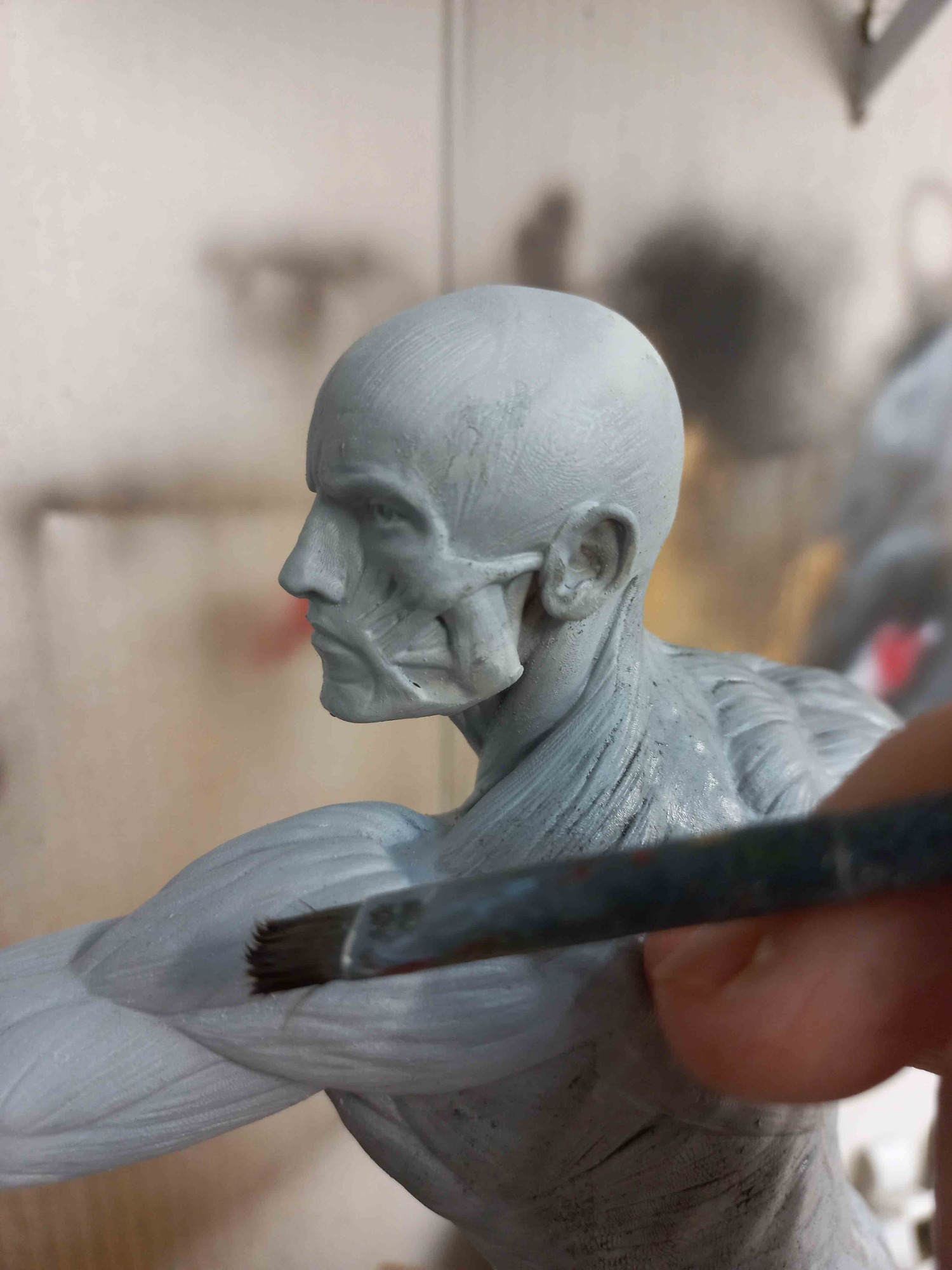 modelado y 3d print de ecorché de Discóbolo modelado 3d de figura clásica Discóblo en versión desollado